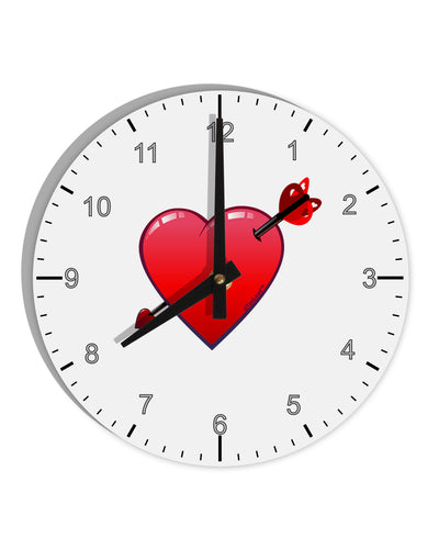 Shot Through the Heart Cute 10 InchRound Wall Clock with Numbers by TooLoud-Wall Clock-TooLoud-White-Davson Sales