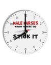 Male Nurses - Stick It 10 InchRound Wall Clock with Numbers-Wall Clock-TooLoud-White-Davson Sales