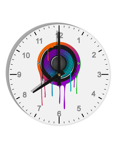 Paint Drips Speaker 10 InchRound Wall Clock with Numbers-Wall Clock-TooLoud-White-Davson Sales