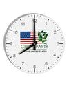 Green Party US Flag 10 InchRound Wall Clock with Numbers-Wall Clock-TooLoud-White-Davson Sales