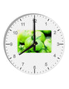 Watercolor Green Tomatoes 10 InchRound Wall Clock with Numbers-Wall Clock-TooLoud-White-Davson Sales