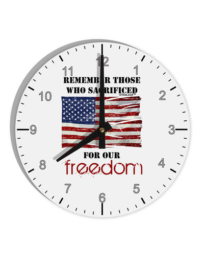 Remember - Veterans 10 InchRound Wall Clock with Numbers-Wall Clock-TooLoud-White-Davson Sales