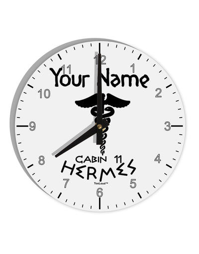 Personalized Cabin 11 Hermes 10 InchRound Wall Clock with Numbers by TooLoud-Wall Clock-TooLoud-White-Davson Sales