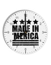 Made in Merica - Stars and Stripes Design 10 InchRound Wall Clock with Numbers-Wall Clock-TooLoud-White-Davson Sales