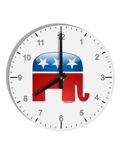 Republican Bubble Symbol 10 InchRound Wall Clock with Numbers-Wall Clock-TooLoud-White-Davson Sales
