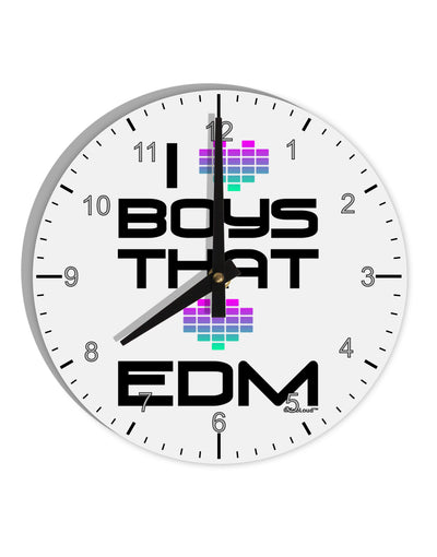 I Heart Boys That Heart EDM 10 InchRound Wall Clock with Numbers-Wall Clock-TooLoud-White-Davson Sales