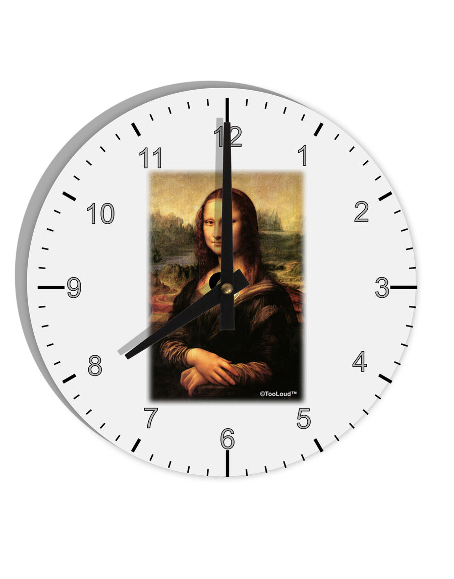 Mona Painting 10 InchRound Wall Clock with Numbers-Wall Clock-TooLoud-White-Davson Sales