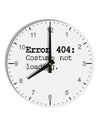 Error 404 Costume Distressed 10 InchRound Wall Clock with Numbers-Wall Clock-TooLoud-White-Davson Sales