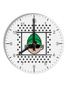 Cool Elf Christmas Sweater 10 InchRound Wall Clock with Numbers-Wall Clock-TooLoud-White-Davson Sales