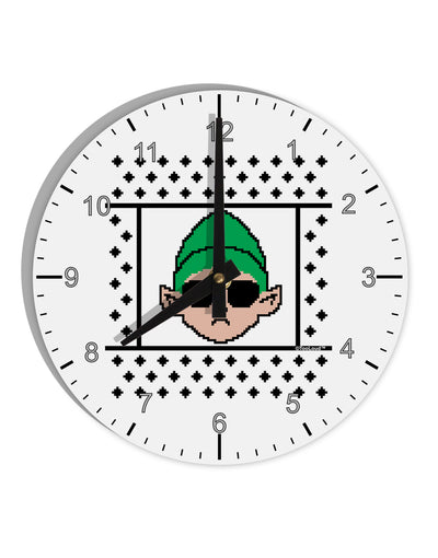 Cool Elf Christmas Sweater 10 InchRound Wall Clock with Numbers-Wall Clock-TooLoud-White-Davson Sales