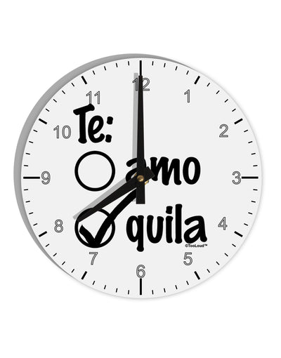 Tequila Checkmark Design 10 InchRound Wall Clock with Numbers by TooLoud-Wall Clock-TooLoud-White-Davson Sales