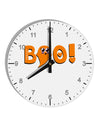 Cute Boo Text Orange 10 InchRound Wall Clock with Numbers-Wall Clock-TooLoud-White-Davson Sales