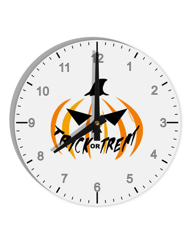 Trick or Treat Jack 10 InchRound Wall Clock with Numbers-Wall Clock-TooLoud-White-Davson Sales