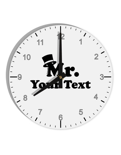Personalized Mr Classy 10 InchRound Wall Clock with Numbers by TooLoud-Wall Clock-TooLoud-White-Davson Sales