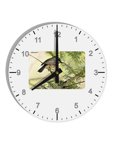 CO Chickadee 10 InchRound Wall Clock with Numbers-Wall Clock-TooLoud-White-Davson Sales