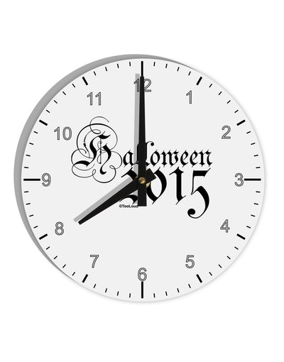 Halloween Current Year Script Text 10 InchRound Wall Clock with Numbers-Wall Clock-TooLoud-White-Davson Sales