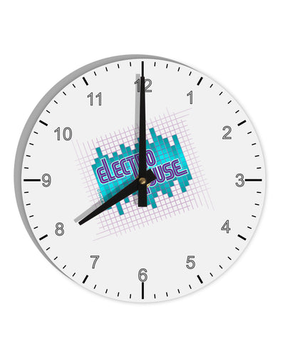 Electro House Equalizer 10 InchRound Wall Clock with Numbers-Wall Clock-TooLoud-White-Davson Sales