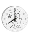 Mermaid Outline 10 InchRound Wall Clock with Numbers-Wall Clock-TooLoud-White-Davson Sales