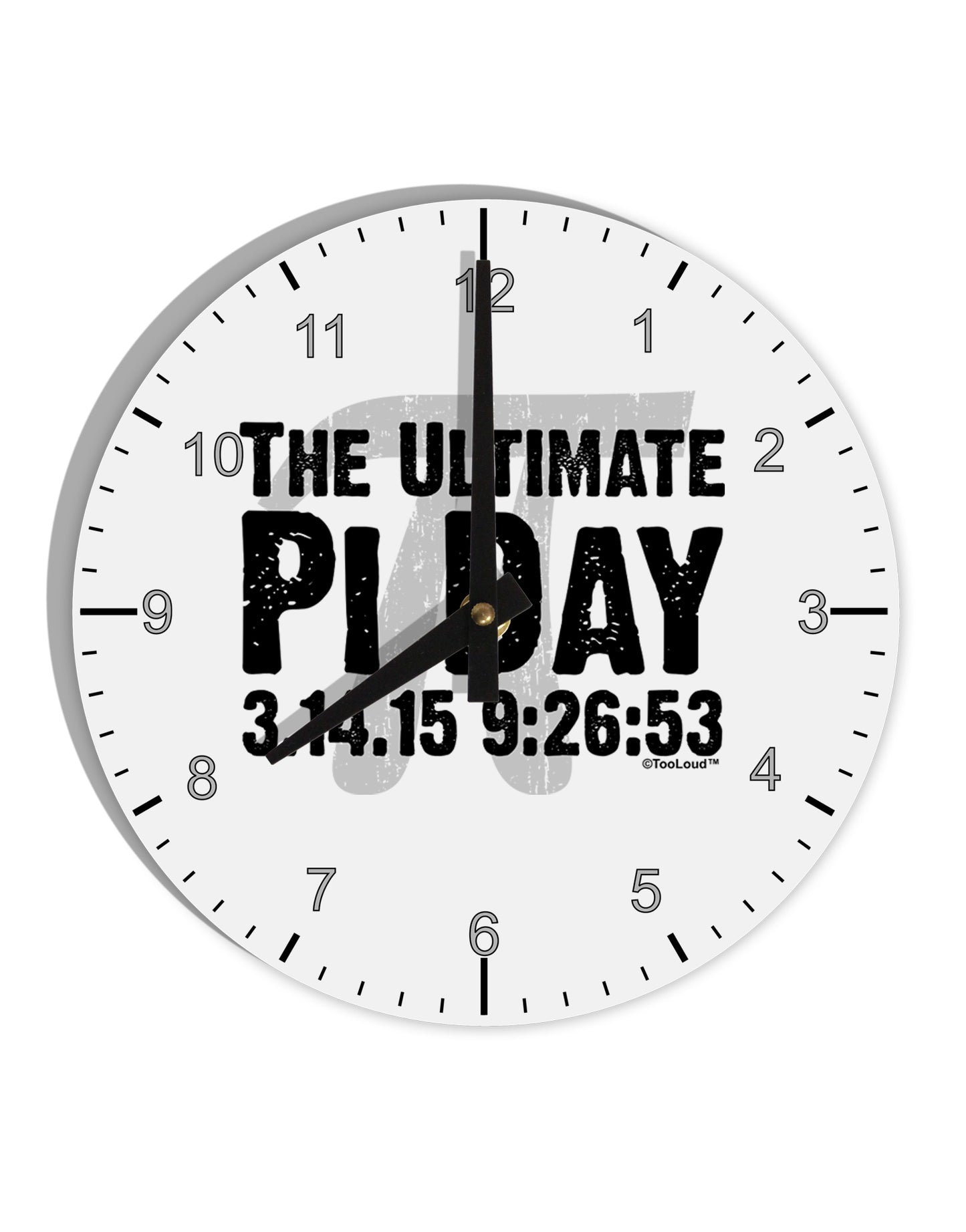 The Ultimate Pi Day Text 10 InchRound Wall Clock with Numbers by TooLoud-Wall Clock-TooLoud-White-Davson Sales