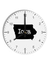 Iowa - United States Shape 10 InchRound Wall Clock with Numbers-Wall Clock-TooLoud-White-Davson Sales