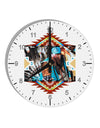 Native American Dancer 2 10 InchRound Wall Clock with Numbers-Wall Clock-TooLoud-White-Davson Sales