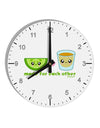 Cute Tequila Shot and Lime - Made For Each Other 10 InchRound Wall Clock with Numbers by TooLoud-Wall Clock-TooLoud-White-Davson Sales