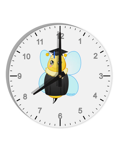 Graduation Bee 10 InchRound Wall Clock with Numbers by TooLoud-Wall Clock-TooLoud-White-Davson Sales