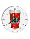Blessed Yule Red Coffee Cup 10 InchRound Wall Clock with Numbers by TooLoud-Wall Clock-TooLoud-White-Davson Sales