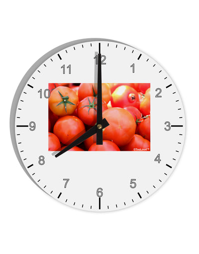 Buy Local Produce Tomatoes 10 InchRound Wall Clock with Numbers-Wall Clock-TooLoud-White-Davson Sales