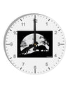 T-Rex and Triceratops Silhouettes Design 10 InchRound Wall Clock with Numbers by TooLoud-Wall Clock-TooLoud-White-Davson Sales