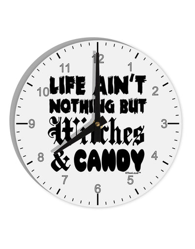 Witches and Candy 10 InchRound Wall Clock with Numbers-Wall Clock-TooLoud-White-Davson Sales