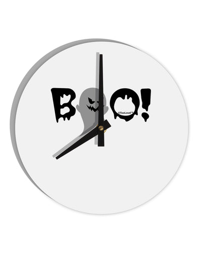 Scary Boo Text 10 InchRound Wall Clock-Wall Clock-TooLoud-White-Davson Sales