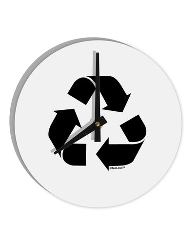 Recycle Black and White 10 InchRound Wall Clock by TooLoud-Wall Clock-TooLoud-White-Davson Sales