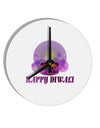 Happy Diwali Purple Candle 10 InchRound Wall Clock by TooLoud-Wall Clock-TooLoud-White-Davson Sales
