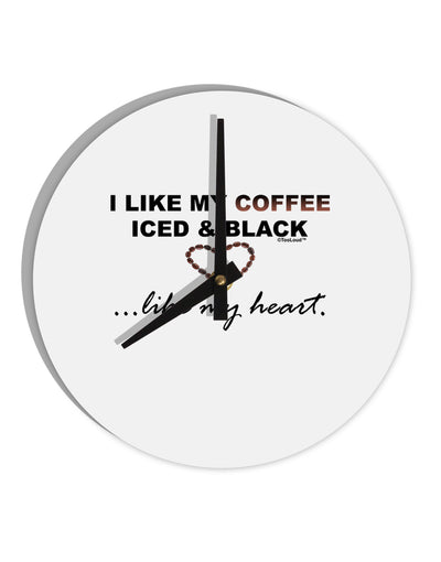 Coffee Iced and Black 10 InchRound Wall Clock-Wall Clock-TooLoud-White-Davson Sales