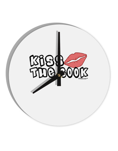 Kiss the Cook With Lips 10 InchRound Wall Clock by TooLoud-Wall Clock-TooLoud-White-Davson Sales