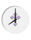 Easter Color Cross 10 InchRound Wall Clock-Wall Clock-TooLoud-White-Davson Sales