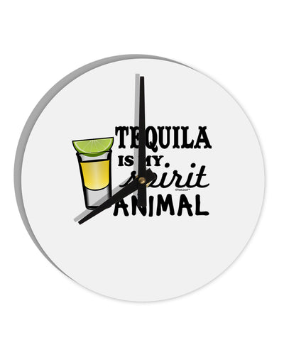 Tequila Is My Spirit Animal 10 InchRound Wall Clock-Wall Clock-TooLoud-White-Davson Sales