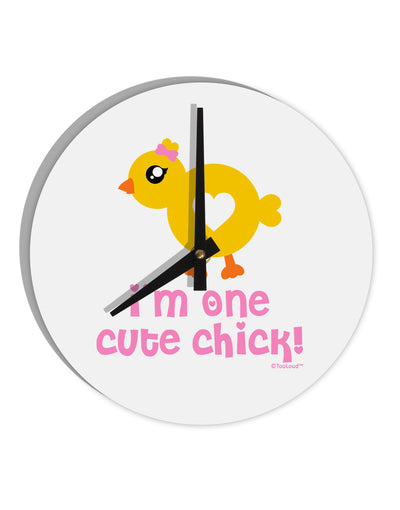 I'm One Cute Chick 10 InchRound Wall Clock by TooLoud-Wall Clock-TooLoud-White-Davson Sales