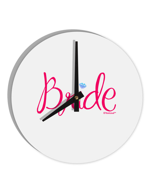 Bride Design - Diamond - Color 10 InchRound Wall Clock-Wall Clock-TooLoud-White-Davson Sales