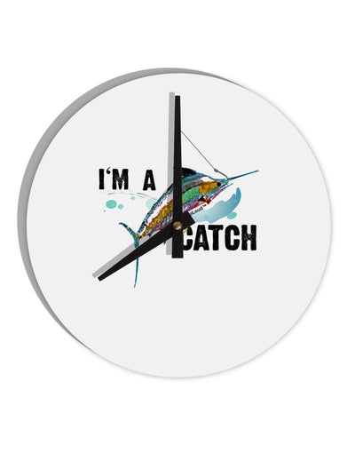 I'm A Catch Swordfish 10 InchRound Wall Clock-Wall Clock-TooLoud-White-Davson Sales