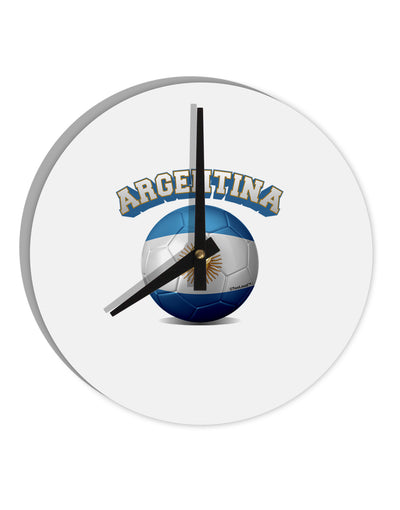 Soccer Ball Flag - Argentina 10 InchRound Wall Clock-Wall Clock-TooLoud-White-Davson Sales