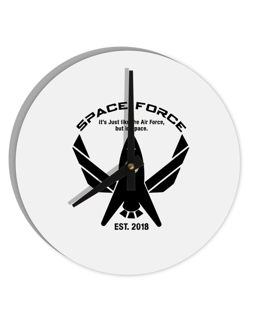 Space Force Funny Anti Trump 10 InchRound Wall Clock by TooLoud-Wall Clock-TooLoud-White-Davson Sales