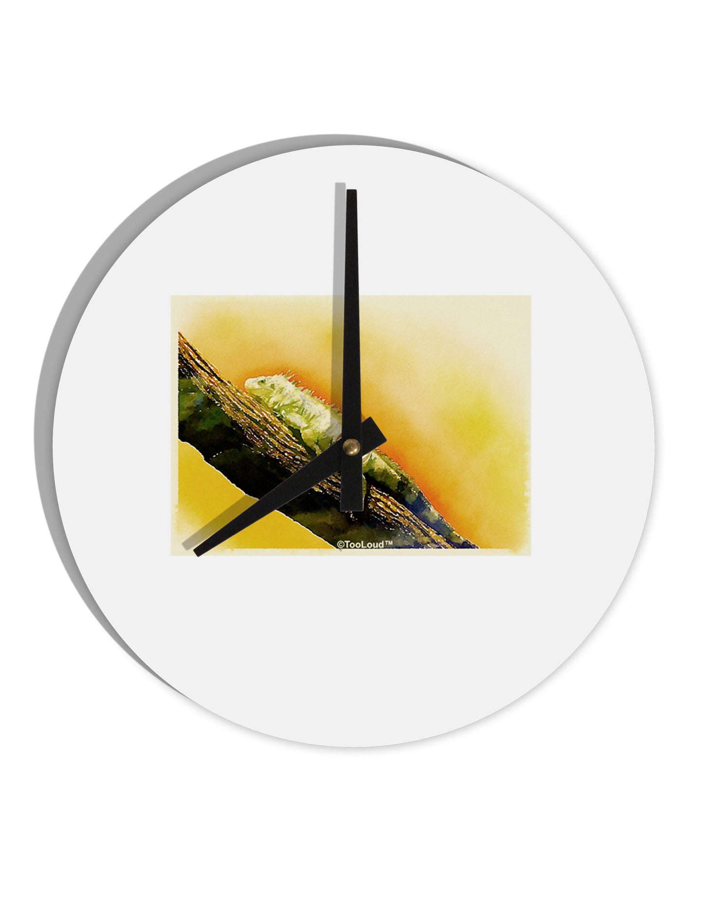 Iguana Watercolor 10 InchRound Wall Clock-Wall Clock-TooLoud-White-Davson Sales