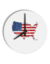 United States Cutout - American Flag Distressed 10 InchRound Wall Clock by TooLoud-Wall Clock-TooLoud-White-Davson Sales