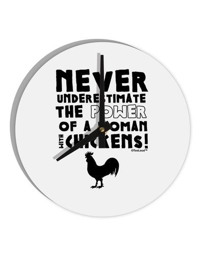 A Woman With Chickens 10 InchRound Wall Clock by TooLoud-Wall Clock-TooLoud-White-Davson Sales