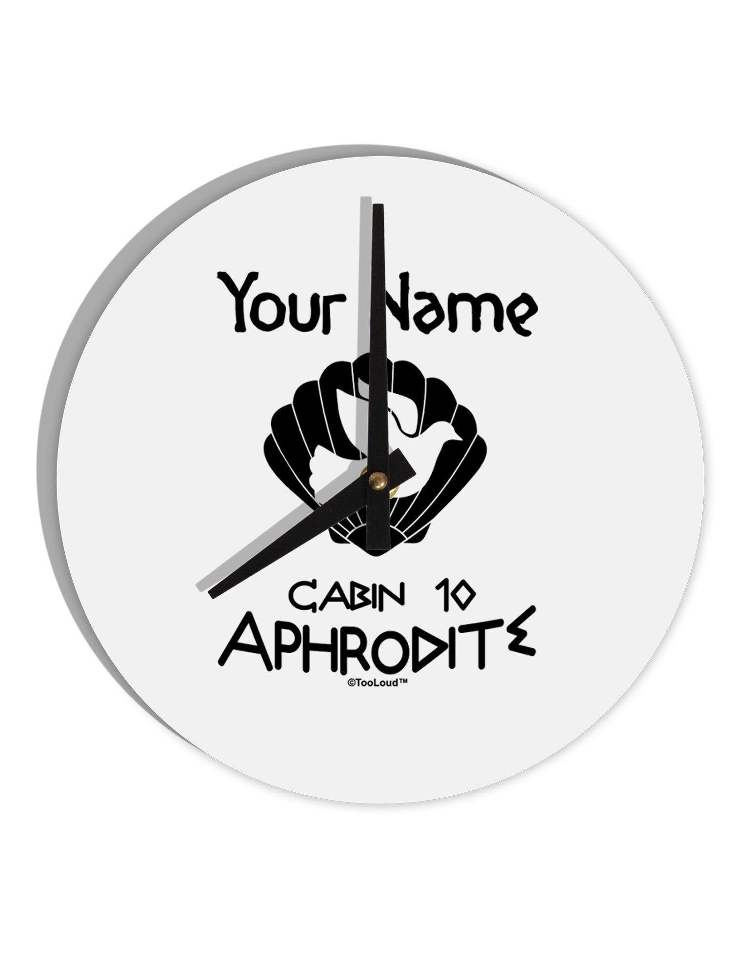 Personalized Cabin 10 Aphrodite 10 InchRound Wall Clock-Wall Clock-TooLoud-White-Davson Sales