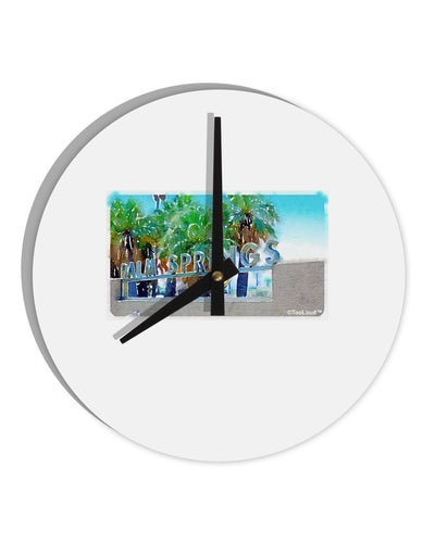 Palm Springs Watercolor 10 InchRound Wall Clock-Wall Clock-TooLoud-White-Davson Sales