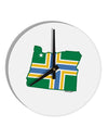 Portland Oregon Flag 10 InchRound Wall Clock-Wall Clock-TooLoud-White-Davson Sales