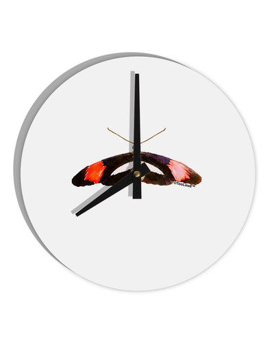 TooLoud Watercolor Butterfly Black 10 InchRound Wall Clock-Wall Clock-TooLoud-White-Davson Sales